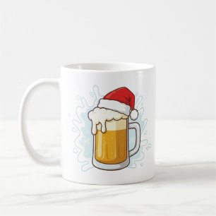 Weihnachtsbierkrug mit Santa-Hut Lustiger Feiertag Kaffeetasse