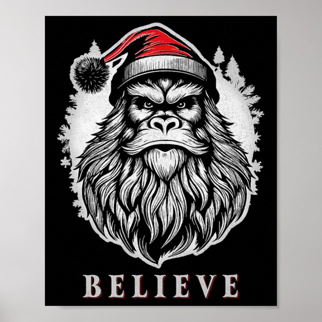 Weihnachtsbigfoot - Glaube an Bigfoot Tragen von S Poster (Vorne)
