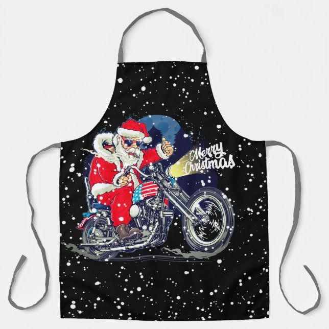 Weihnachtsbiker Schürze (Vorderseite)