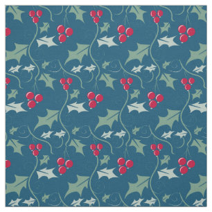 Weihnachtsbild der Heiligen und Roten Beeren Stoff