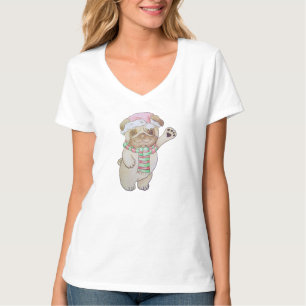 Weihnachtsbild der Verbeugung und des wellenartig T-Shirt