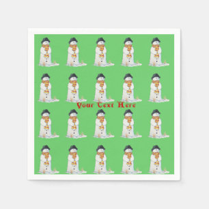 Weihnachtsbild des niedlichen Schneemanns Serviette