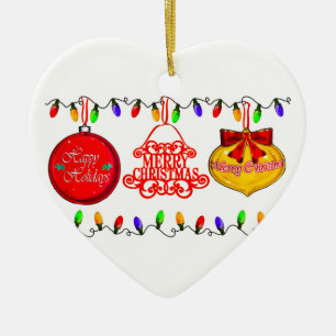 Weihnachtsbild für Herzverzierungen Keramikornament