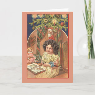 Weihnachtsbild im Vintage-Stil auf Karten und Post