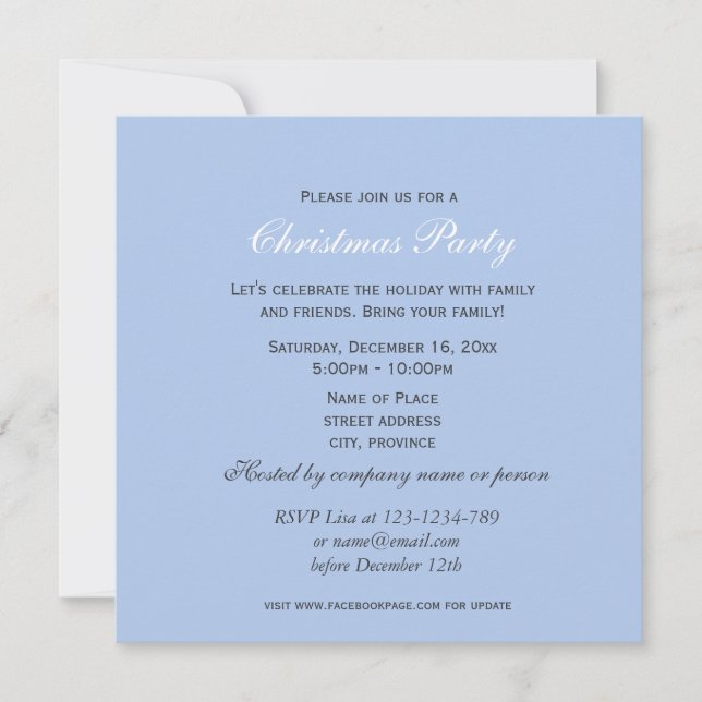 Weihnachtsbild Party Einladung (Vorderseite)