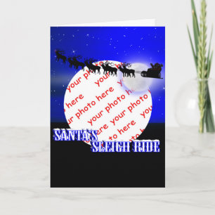 Weihnachtsbildrahmen mit Santas Schlittenfahrt Feiertagskarte