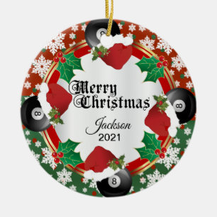 Weihnachtsbillard-Entwurf Keramik Ornament