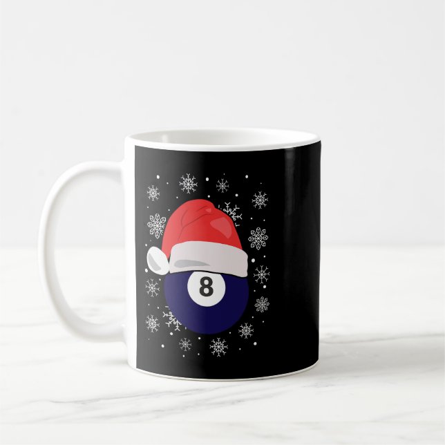 Weihnachtsbillard-Kueball 8 mit Weihnachtsmannmütz Kaffeetasse (Links)