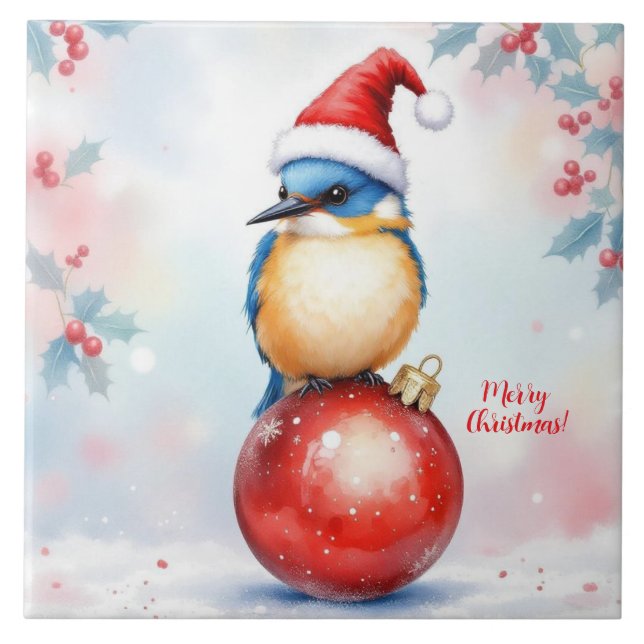 Weihnachtsbird Cermaic Tile Fliese (Vorderseite)