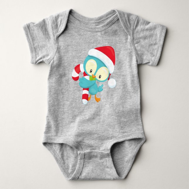 Weihnachtsbird, Niedlicher Vogel, Weihnachtsmannmü Baby Strampler (Vorderseite)