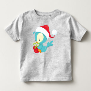 Weihnachtsbird, Niedlicher Vogel, Weihnachtsmannmü Kleinkind T-shirt
