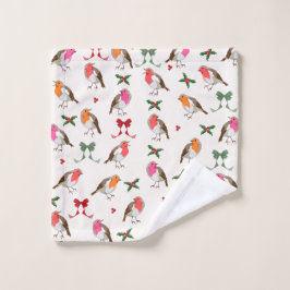 Weihnachtsbird Pattern Robins und Heilige Waschlappen