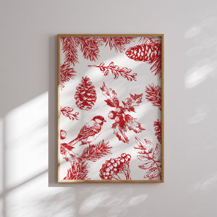 Weihnachtsbird und Pine Poster