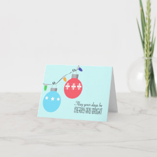 Weihnachtsbirnen und -lichter feiertagskarte