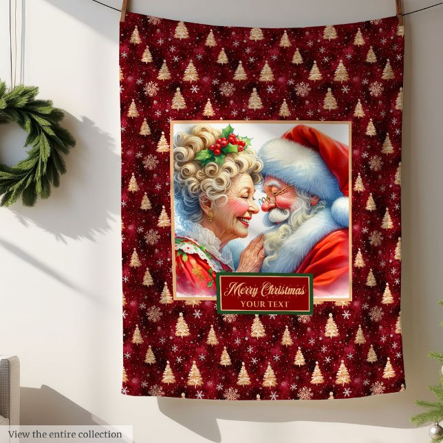 Weihnachtsblanket Mr. & Mrs. Claus Keepake Fleecedecke (Festive Christmas Blanket Mr & Mrs Claus Keepsake)