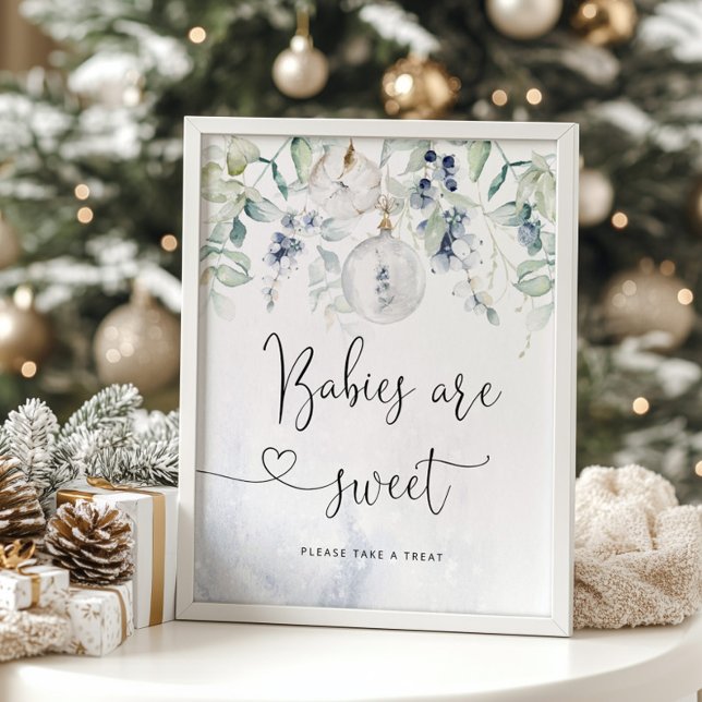 Weihnachtsblase elegant blau Babies sind süß Poster (Von Creator hochgeladen)