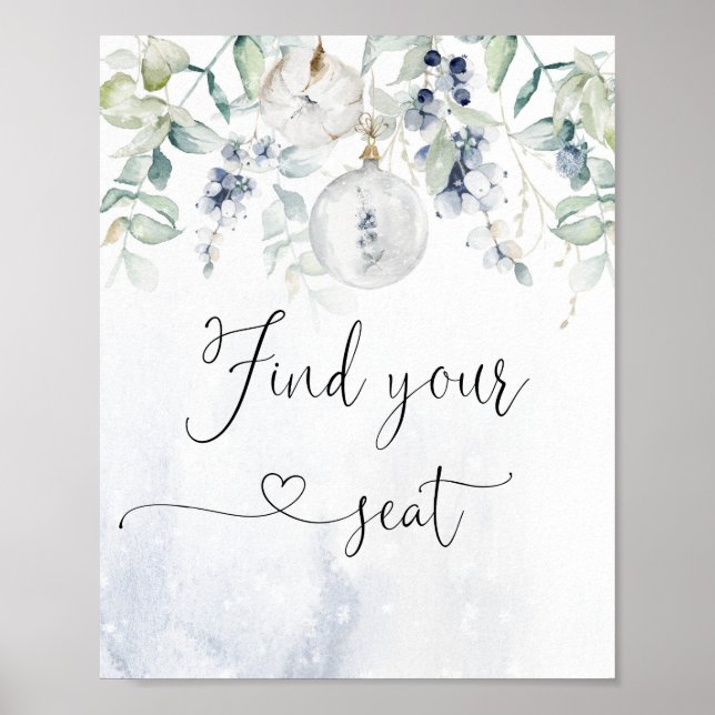 Weihnachtsblase im Winter finden Sie Ihren Platz Poster (Vorne)