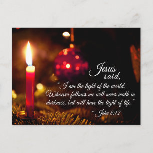 Weihnachtsblase, John 8:12 Postkarte
