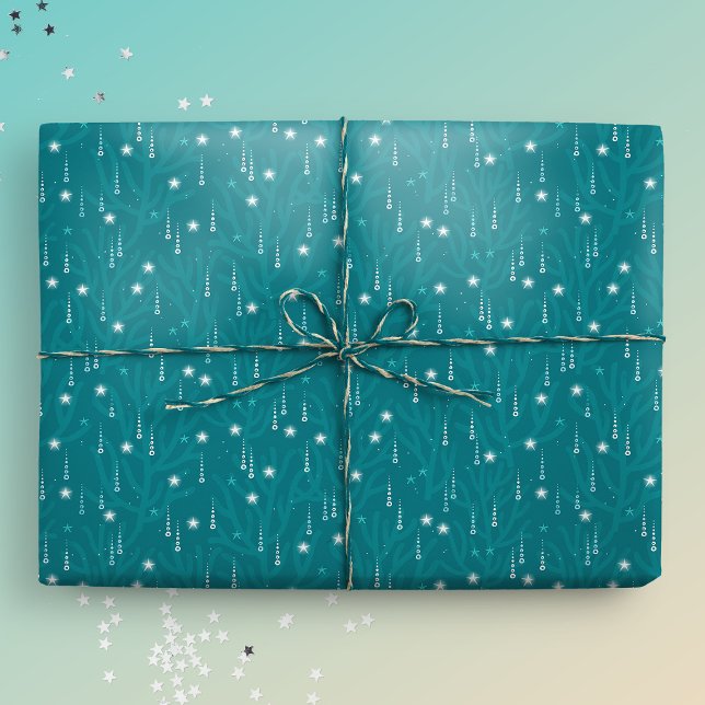 Weihnachtsblasen an der Küste Geschenkpapier (Coastal Christmas giftwrap mockup)