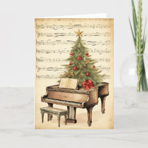 Weihnachtsblatt Musik Grand Piano Feiertagskarte