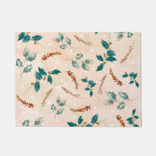 Weihnachtsblätter Boho Muster Fußmatte