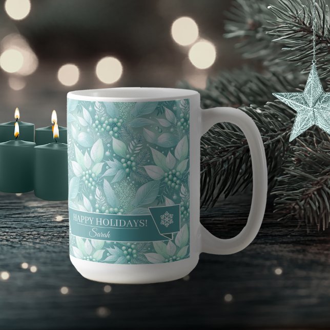 Weihnachtsblättern an der Küste - Muster #7 ID1009 Kaffeetasse (Von Creator hochgeladen)