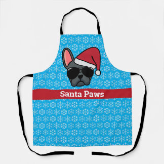 Weihnachtsblaue Französische Bulldogge Schürze