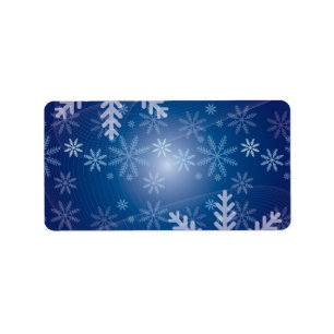 Weihnachtsblauer Schneeflocke-Hintergrund Adressaufkleber