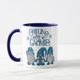 Weihnachtsblauer Wintertrio-Chillin mit meinen Gno Tasse