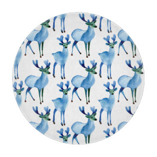 Weihnachtsblaues Rentier Schneidebrett