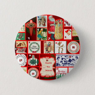 Weihnachtsblock Advent-Illustration Quadratische K Button
