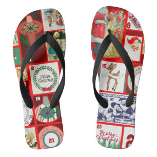 Weihnachtsblock Advent-Illustration Quadratische K Flip Flops
