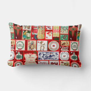 Weihnachtsblock Advent-Illustration Quadratische K Lendenkissen
