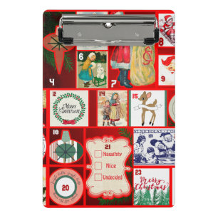 Weihnachtsblock Advent-Illustration Quadratische K Mini Klemmbrett