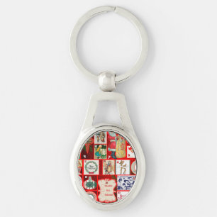 Weihnachtsblock Advent Illustration Quadratische K Schlüsselanhänger
