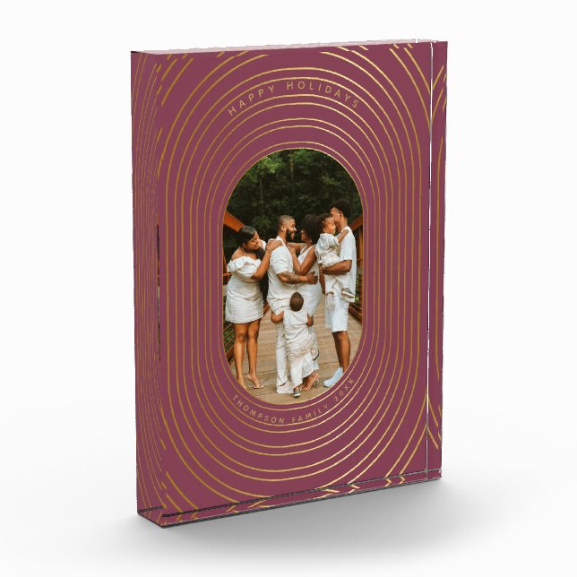 Weihnachtsblock für Fotos in Goldrahmen (Links)