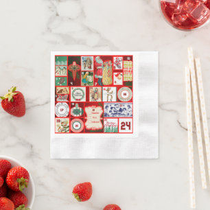 Weihnachtsblock-Illustrationsplätze Serviette