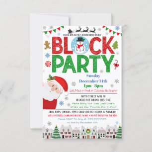 Weihnachtsblock-Party Einladung