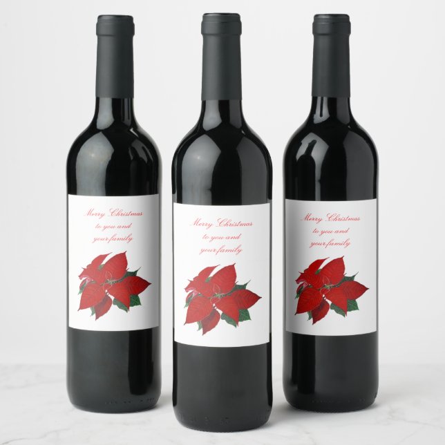 Weihnachtsbloral Weinetikett (Flaschen)