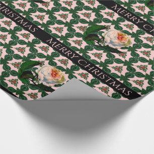 Weihnachtsblume im viktorianischen Stil auf Rosa Geschenkpapier