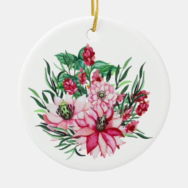 Weihnachtsblume Keramik Ornament (Vorne)