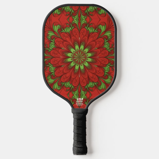 Weihnachtsblume Pickleball Schläger (Vorderseite)