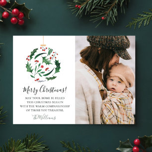 Weihnachtsblumen-Ball-Familienfoto-Ornament Feiertagskarte
