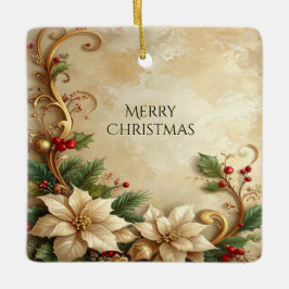 Weihnachtsblumen-Feiertags-Ornament Keramikornament