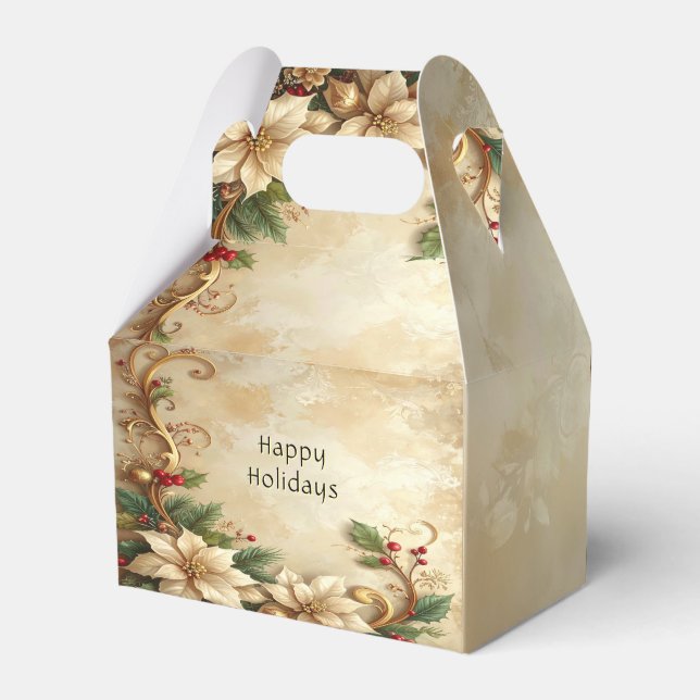 Weihnachtsblumen-Geschenkbox Geschenkschachtel (Rückseite)