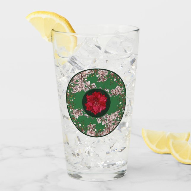 Weihnachtsblumen Glas (Vorderseite Ice)