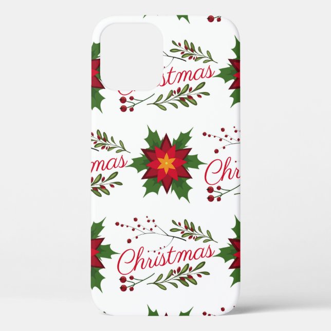Weihnachtsblumenkranz Wintermauerwerk Case-Mate iPhone Hülle (Rückseite)