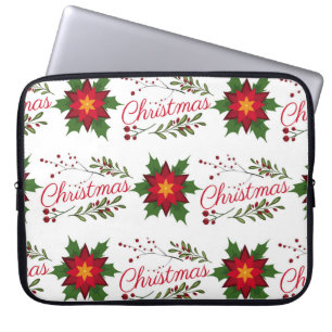 Weihnachtsblumenkranz Wintermauerwerk Laptopschutzhülle