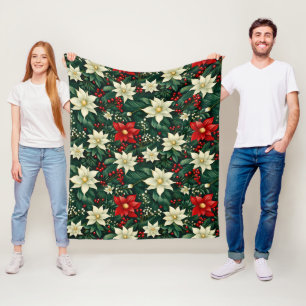 Weihnachtsblumenmuster fleecedecke
