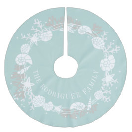 Weihnachtsblumenrock der Muschel Polyester Weihnachtsbaumdecke